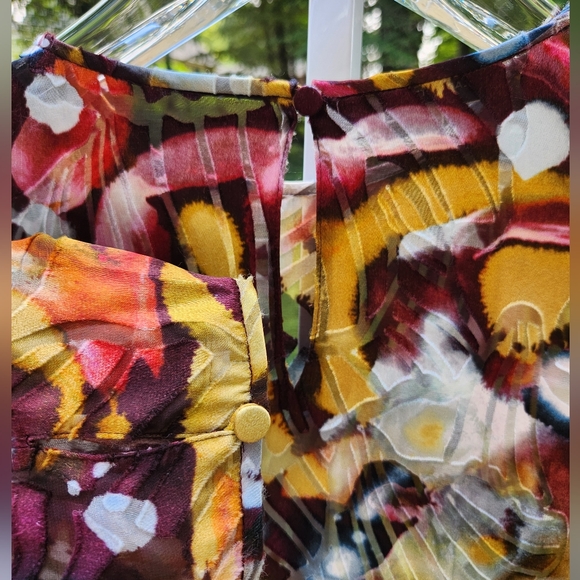 NWOT Lafayette 148 New York Adela Long-Sleeve Burnout Blouse-Women's size XL - Picture 7 of 7